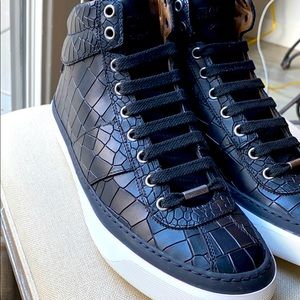 Jimmy Choo croc embossed sneakers